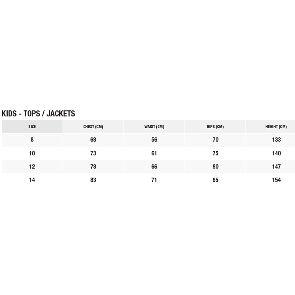 Zhik Junior Top 23 0 Tabla de Tallas